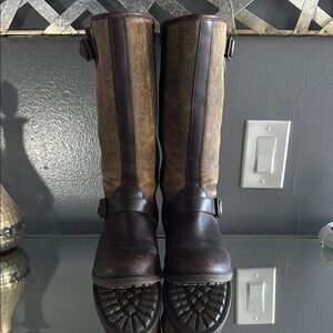 UGG Brown and Tan Leather Boots